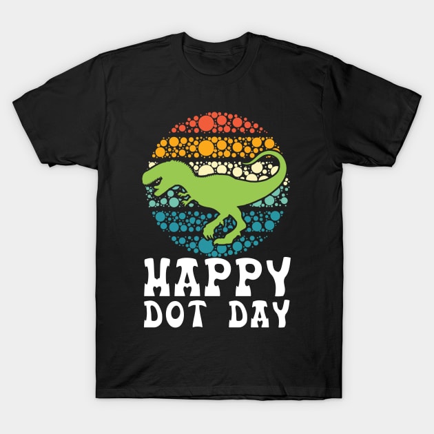 Happy International Dot Day Colorful Polka Dot Dinosaur Boys T-Shirt by The Design Catalyst